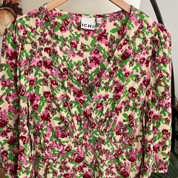 ICHI Enora Button Front Midi Dress - Picture 4 of 8